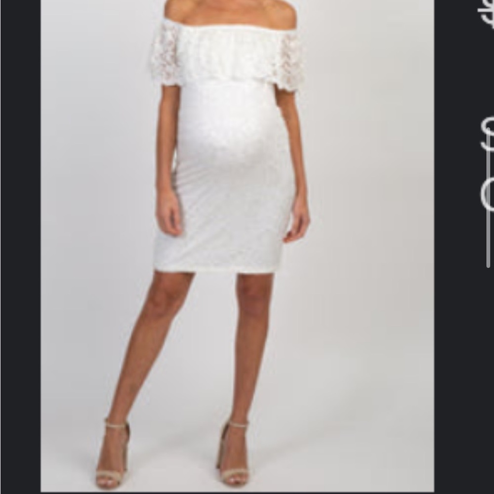 Maternity Off-Shoulder Lace Dress